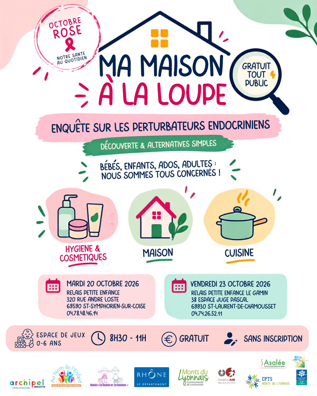 affiche - Ma maison à la loupe - octobre rose
